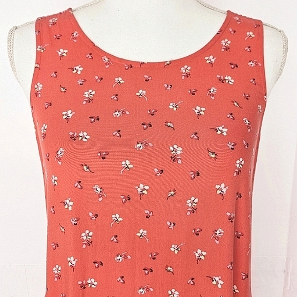 Gap Vermillion Womens Floral Sleeveless Midi Tank Dress in Rayon SzXS NWT - Picture 4 of 13